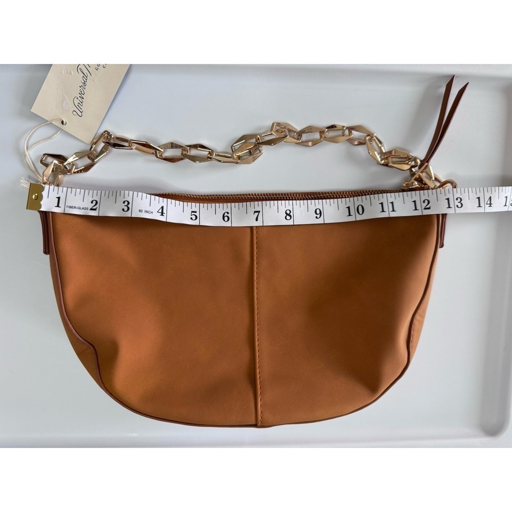 Universal Thread Slouched Half-Moon Shoulder Bag in Brown with Gold Chain Strap - Picture 8 of 11